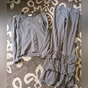 Gray Polka Dot Ruffle Set